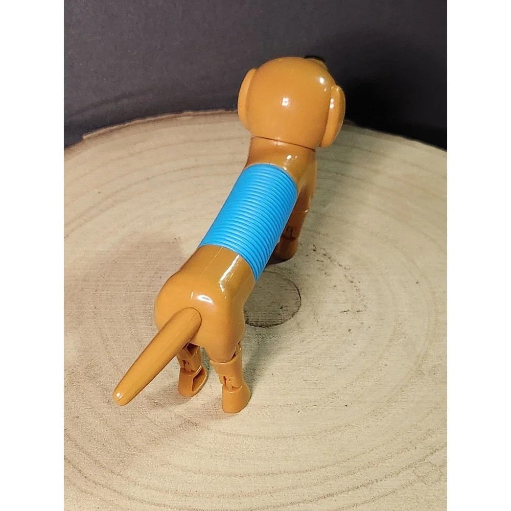 Dog Slinky‎ Toy Blue/Brown W/Adjustable Legs & Feet Weiner Dog~FREE SHIPPING!!